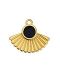GOLD PLATED / BLACK Motif with Setting & Rays, 20x17mm Motif with Setting & Rays, 20x17mm
