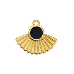 GOLD PLATED / BLACK Motif with Setting & Rays, 20x17mm Motif with Setting & Rays, 20x17mm