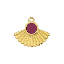 GOLD PLATED / FUCHSIA Motif with Setting & Rays, 20x17mm Motif with Setting & Rays, 20x17mm