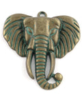 (MP4749) Elephant Zinc Alloy Big Pendants (1PC) Elephant Zinc Alloy Big Pendants, Lead Free & Nickel Free, Antique Bronze Green Size: about 54mm long, 48mm wide, 5.5mm thick, hole: 3mm