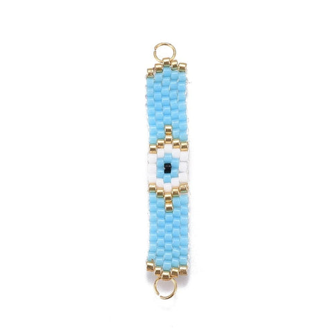 LT BLUE (MT8257-12) (MT8257-12) MIYUKI & TOHO Handmade Japanese Seed Beads Links, 39~40mm (1 PC) (MT8257-12) MIYUKI & TOHO Handmade Japanese Seed Beads Links, 39~40mm (1 PC)