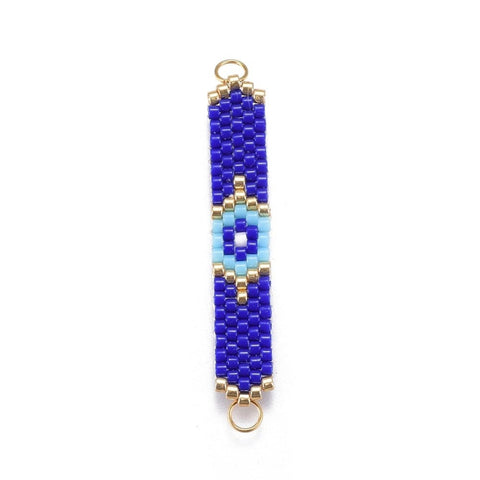DK BLUE (MT8257-13) (MT8257-12) MIYUKI & TOHO Handmade Japanese Seed Beads Links, 39~40mm (1 PC) (MT8257-12) MIYUKI & TOHO Handmade Japanese Seed Beads Links, 39~40mm (1 PC)