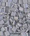 (MTL-0498FR) MIYUKI TILA BEADS OPAQUE CEMENT GREY MATTED AB (MTL-0498FR) MIYUKI TILA BEADS OPAQUE CEMENT GREY MATTED AB