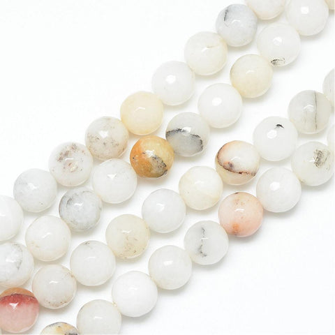 Natural Agate Bead Strands, Faceted, Round 8mm Natural Agate Bead Strands, Faceted, Round Size: about 8~9mm in diameter, hole: 1mm; about 46pcs/strand, 15.3".