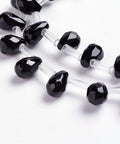 BLACK AGATE Natural Agate Beads, Drop, Faceted, Dyed, 6x9mm Natural Agate Beads Strands, Drop, Faceted, Dyed Size: about 6mm wide, 9mm long, hole: 1mm