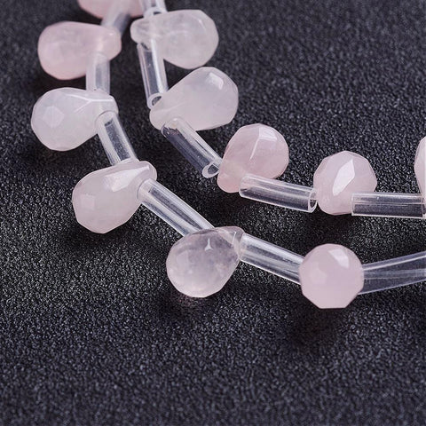 ROSE QUARTZ Natural Agate Beads, Drop, Faceted, Dyed, 6x9mm Natural Agate Beads Strands, Drop, Faceted, Dyed Size: about 6mm wide, 9mm long, hole: 1mm