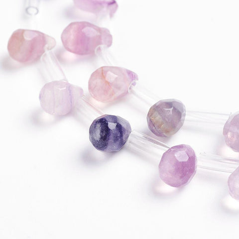 FLOURITE Natural Agate Beads, Drop, Faceted, Dyed, 6x9mm Natural Agate Beads Strands, Drop, Faceted, Dyed Size: about 6mm wide, 9mm long, hole: 1mm