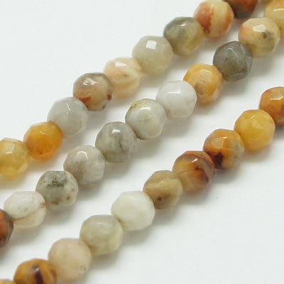 NATURAL CRAZY AGATE Natural Agate Beads Strands, Faceted, Round 3mm Natural Agate Beads Strands, Faceted, Round 3mm