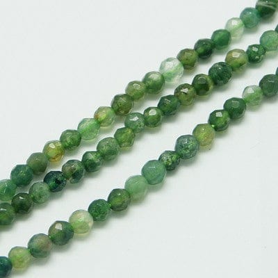 NATURAL MOSS AGATE Natural Agate Beads Strands, Faceted, Round 3mm Natural Agate Beads Strands, Faceted, Round 3mm