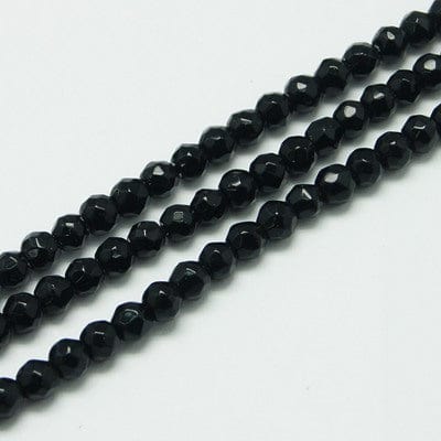 NATURAL. BLACK ONYX Natural Agate Beads Strands, Faceted, Round 3mm Natural Agate Beads Strands, Faceted, Round 3mm