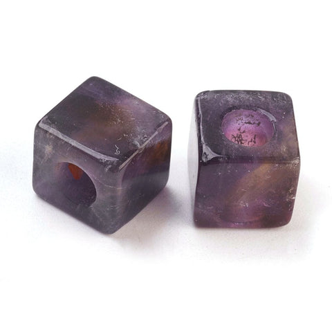 Natural Amethyst European Cube Beads, Large Hole Beads, 10mm Natural Amethyst European Cube Beads, Large Hole Beads, 10mm