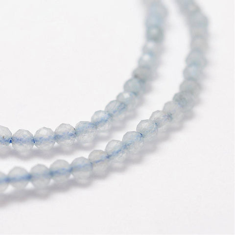 Natural Aquamarine Beads Strands, Faceted, Round, Sky Blue 2mm Natural Aquamarine Beads Strands, Faceted, Round, Sky Blue 2mm