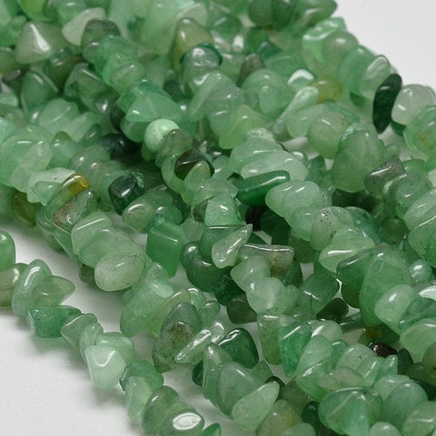 NATURAL GREEN AVENTURINE Natural Aventurine Chip Beads, 5~8mm Chip Natural Aventurine Beads Strands Size: about 5~8mm wide, 5~8mm long; hole: 1mm; 32".