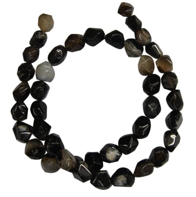 Natural Black Agate Gemstone Nuggets, 10mm Natural Black Agate Gemstone Nuggets, 10mm
