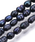 Natural Cultured Freshwater Pearl Beads Strands, Dyed, Potato, Black 3~8mm Natural Cultured Freshwater Pearl Beads Strands, Dyed, Potato, Black 3~8mm
