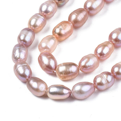 Natural Cultured Freshwater Pearl Beads Strands, Rice, Plum 7.5~11mm Natural Cultured Freshwater Pearl Beads Strands, Rice, Plum 7.5~11mm