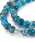 STEEL BLUE Natural Dragon Vein Agate Beads, Dyed, Round, 8mm Natural Dragon Vein Agate Beads, Dyed, Round, 8mm