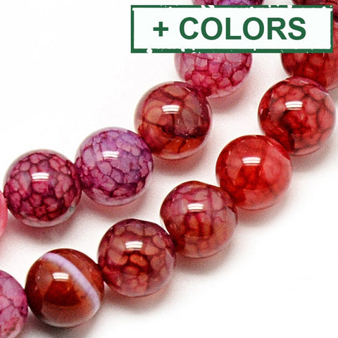 Natural Dragon Vein Agate Beads, Dyed, Round, 8mm Natural Dragon Vein Agate Beads, Dyed, Round, 8mm