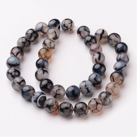Natural Dragon Veins Agate Beads Strands, Round, Dyed & Heated 6mm Natural Dragon Veins Agate Beads Strands, Round, Dyed & Heated Size: about 6mm in diameter, hole: 1mm; about 64pcs/strand, 14.5"