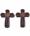 (WC8365-01) Natural Wood Cabochons, Dyed, for Religion, Cross, Coconut Brown 45.5mm (10 PCS) (WC8365-01) Natural Wood Cabochons, Dyed, for Religion, Cross, Coconut Brown 45.5mm (10 PCS)