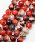 DARK ORANGE Natural Fire Agate Bead Strands, Round, Faceted, Dark Orange, 10mm Natural Fire Agate Bead Strands, Round, Faceted, Dark Orange, 10mm