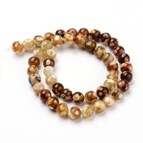 Natural Fire Agate Beads Strands, Round, 6MM Natural Fire Agate Beads Strands, Round, Size: about 6~6.5mm diameter, hole: 1mm; about 63pcs/strand, 15.5".