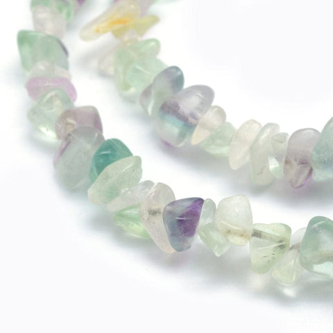 Natural Fluorite Beads Strands, Chip, 5~8mm Natural Fluorite Beads Strands, Chip Size: about 5~8mm wide, hole: 1mm; about 33''(84cm)