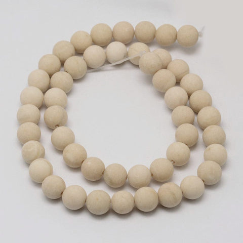 Natural Fossil Beads Strands, Frosted, Round 4mm Natural Fossil Beads Strands, Frosted, Round 4mm