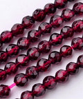 Natural Garnet Bead Strands, Grade AB, Round, Faceted, 3~3.5mm Natural Garnet Bead Strands, Grade AB, Round, Faceted, 3~3.5mm