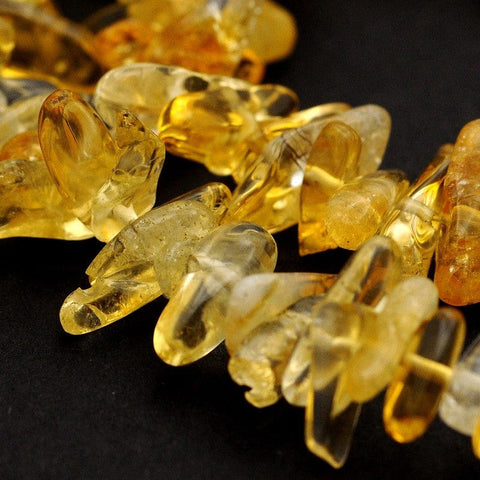 NATURAL CITRINE Natural Gemstone Bead Strands, Chips Natural Gemstone Bead Strands, Chips
