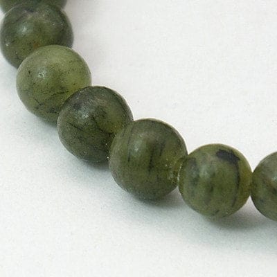 Natural Gemstone Beads, Taiwan Jade, Round, Olive 4mm Natural Gemstone Beads, Taiwan Jade, Round, Olive about 4mm in diameter, hole: 0.8mm, about 95pcs/strand, 16