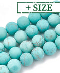 Natural Green Turquoise Beads, Frosted, Round Natural Green Turquoise Beads, Frosted, Round