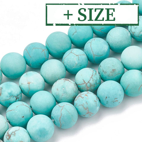 Natural Green Turquoise Beads, Frosted, Round Natural Green Turquoise Beads, Frosted, Round
