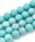 Natural Green Turquoise Beads, Frosted, Round Natural Green Turquoise Beads, Frosted, Round