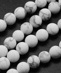 Natural Howlite Beads Strands, Frosted, Round  4MM Natural Howlite Beads Strands, Frosted, Round  Size: about 4mm in diameter, hole: 0.8mm; about 90pcs/strand, 14.1"