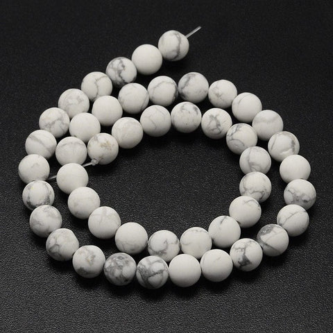 Natural Howlite Beads Strands, Frosted, Round  4MM Natural Howlite Beads Strands, Frosted, Round  Size: about 4mm in diameter, hole: 0.8mm; about 90pcs/strand, 14.1"
