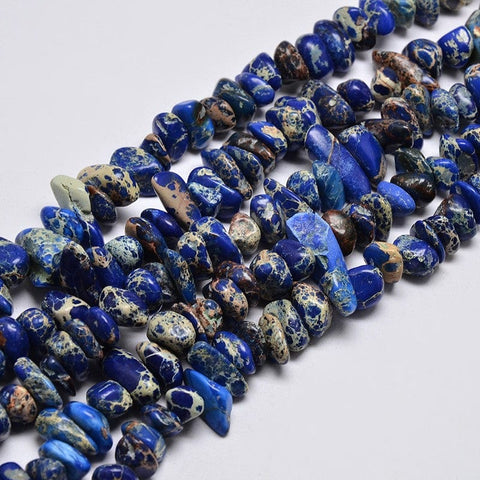 BLUE Natural Imperial Jasper Beads Strands, Chips, Dyed, 4~10mm Natural Imperial Jasper Beads Strands, Chips, Dyed, 4~10mm