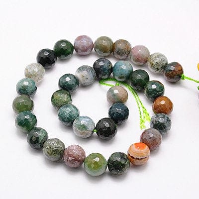 Natural Indian Agate Bead Strands, Faceted, Round, Mixed Color, 14mm Natural Indian Agate Beads Strands, Faceted, Round, Mixed Color  Size: about 14mm in diameter, hole: 1mm; about 27pcs/strand, 15".