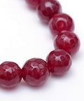 Natural Jade Bead Strands, Dyed, Faceted, Round, Fire Brick, 12~13mm Natural Jade Bead Strands, Dyed, Faceted, Round, Fire Brick, 12~13mm