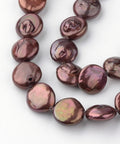 Natural Keshi Pearl Sienna Size: about 12~14mm long, 12~14mm wide Natural Keshi Pearl Beads Strands, Sienna Size: about 12~14mm long, 12~14mm wide, 6~7mm thick, hole: 0.8mm; about 30pcs/strand, 15.7".