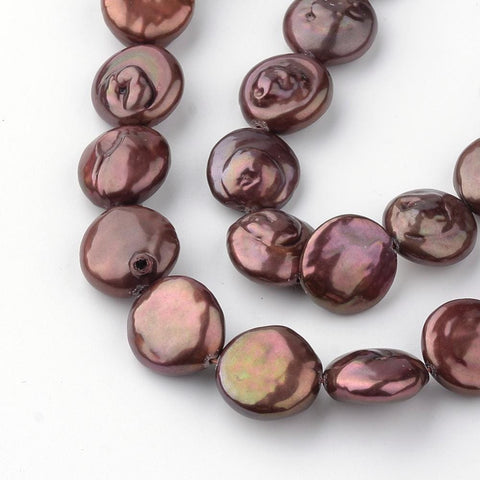 Natural Keshi Pearl Sienna Size: about 12~14mm long, 12~14mm wide Natural Keshi Pearl Beads Strands, Sienna Size: about 12~14mm long, 12~14mm wide, 6~7mm thick, hole: 0.8mm; about 30pcs/strand, 15.7".
