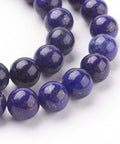 Natural Lapis Lazuli Beads, Round, 8mm ​​Natural Netstone Beads Strands, Round, Frosted