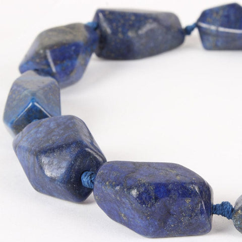 Natural Lapis Lazuli Gemstone Bead Strands, Size: about 15~30mm (BG4706) Natural Lapis Lazuli Gemstone Bead Strands, Nuggest, Lapis Lazuli Size: about 15~30mm wide, 22~38mm long, 8~20mm thick, hole: 2mm