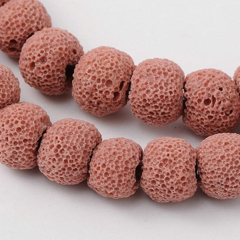 Natural Lava Rock Round Beads Strands, Dyed, Pink 10mm Natural Lava Rock Round Beads Strands, Dyed, Pink 10mm