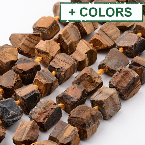 Natural Raw Stone Bead Strands, Nuggets,  10~28x16~32mm Natural Raw Mixed Stone Beads Strands, Nuggets Size: about 10~28mm wide, 16~32mm long, 7~21mm thick, hole: 1mm; about 15~16pcs/strand,