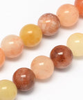 Natural Red and Yellow Jade Bead Strands, Round 6mm (1 STR) Natural Red and Yellow Jade Bead Strands, Round 6mm (1 STR)