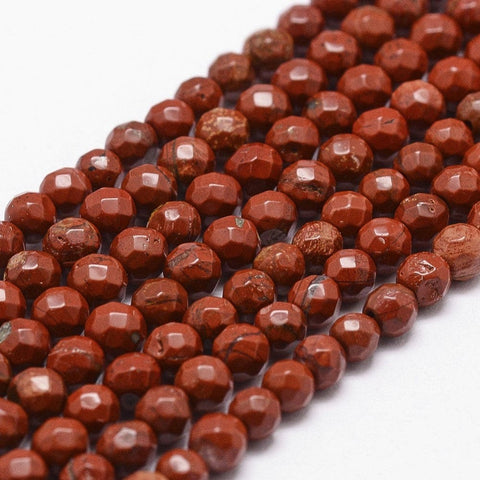 Natural Red Jasper Beads Strands, Grade AB+, Faceted, Round 4mm Natural Red Jasper Beads Strands, Grade AB+, Faceted, Round 4mm