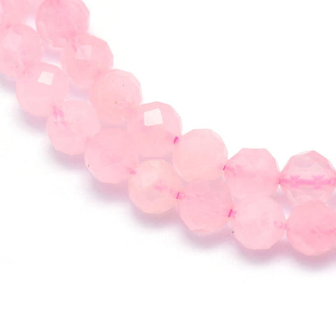 Natural Rose Quartz Beads Strands, Faceted, Round, 3mm Natural Rose Quartz Beads Strands, Faceted, Round, 3mm