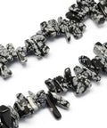 Natural Snowflake Obsidian Stone Bead Strands, Chip, Snowflake Obsidian about 12~20mm long Natural Snowflake Obsidian Stone Bead Strands, Chip, Snowflake Obsidian about 12~20mm long