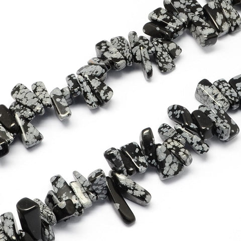 Natural Snowflake Obsidian Stone Bead Strands, Chip, Snowflake Obsidian about 12~20mm long Natural Snowflake Obsidian Stone Bead Strands, Chip, Snowflake Obsidian about 12~20mm long